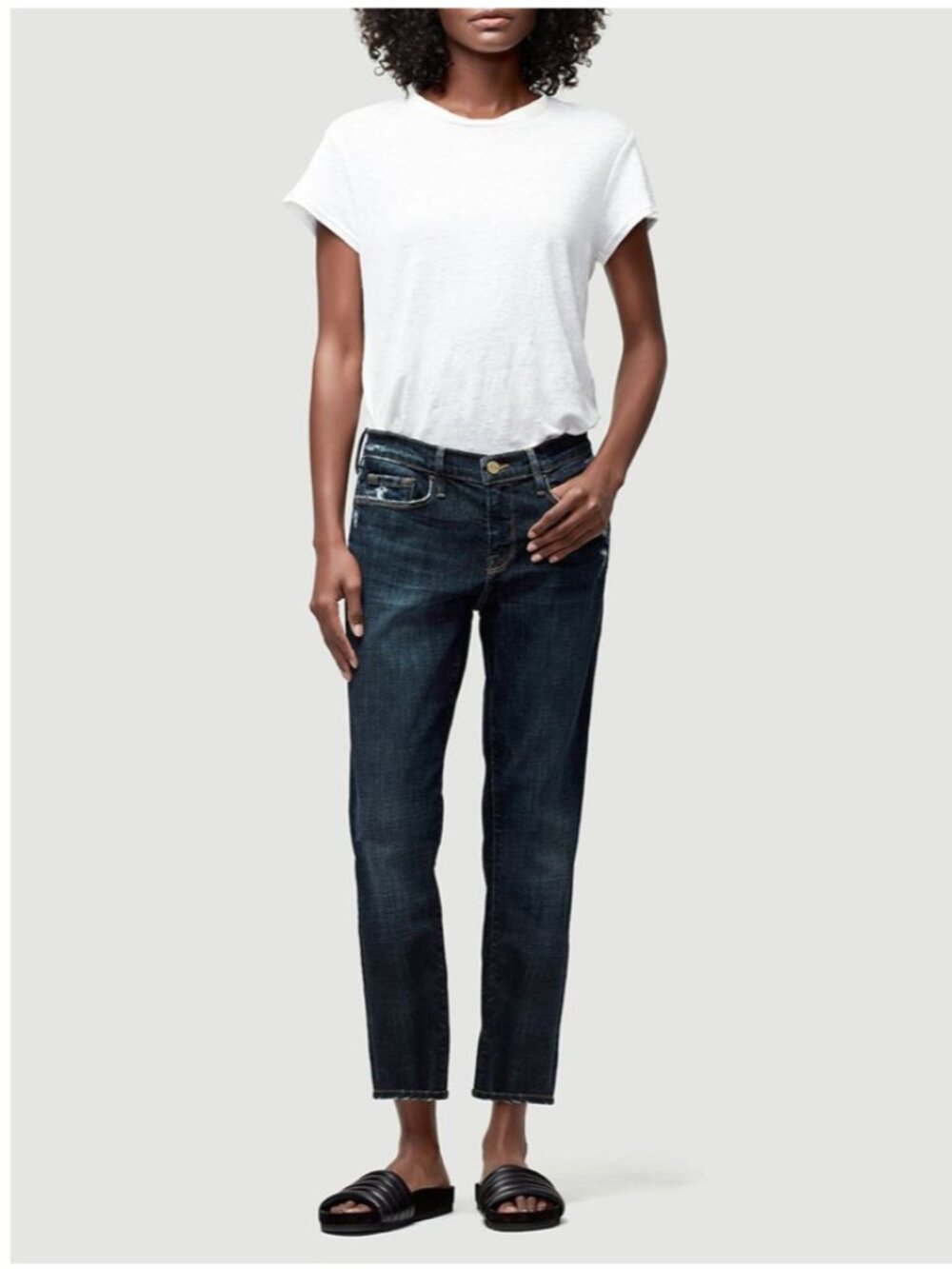 Frame Le Garcon Crop Boyfriend Jean in Covant Dark Wash Size 31